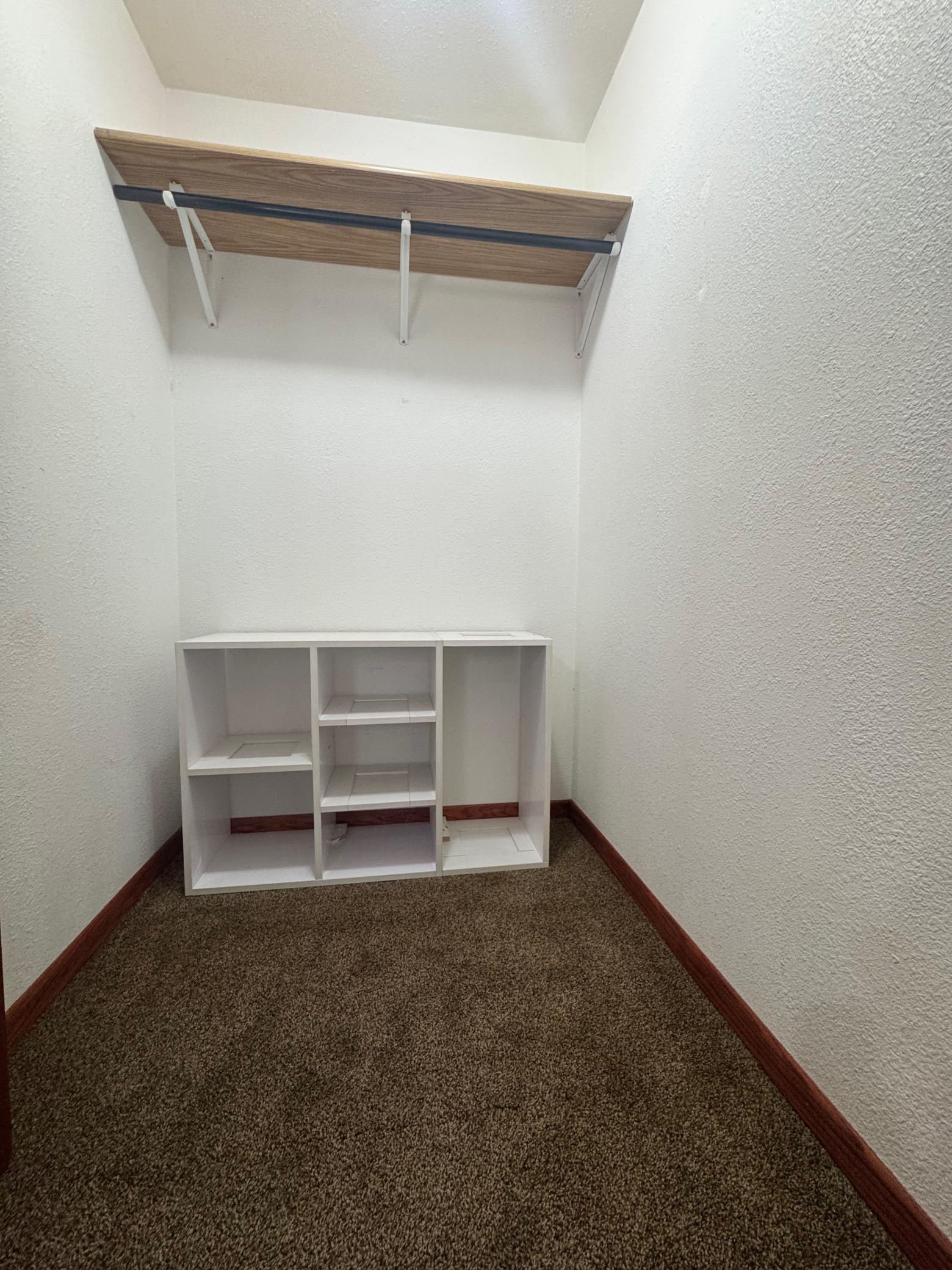 Walk in closet in main floor bedroom