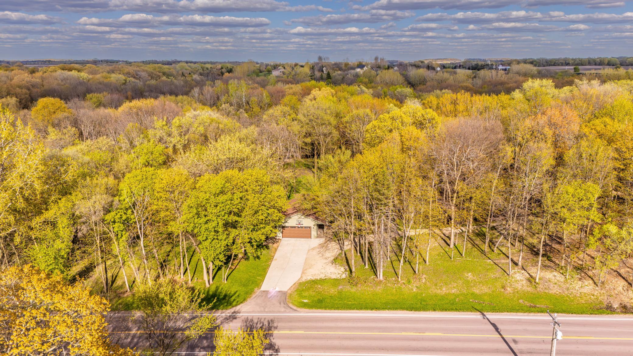 aerial front view of home