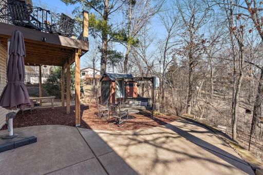 Private wooded views from the concrete patio ~