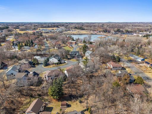 Drone view of neighborhood - Simley lake in the background