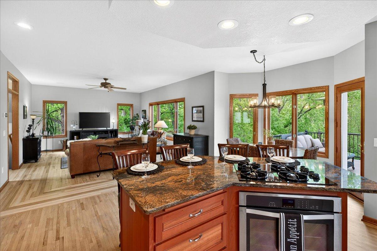 Center Island has gas cooktop and wall oven!