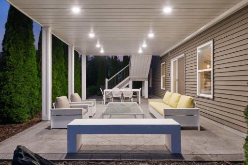Finished under decking with lighting creates a great space for entertainment
