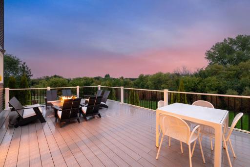 24x16 Maintenance free deck with built gas fireplace.