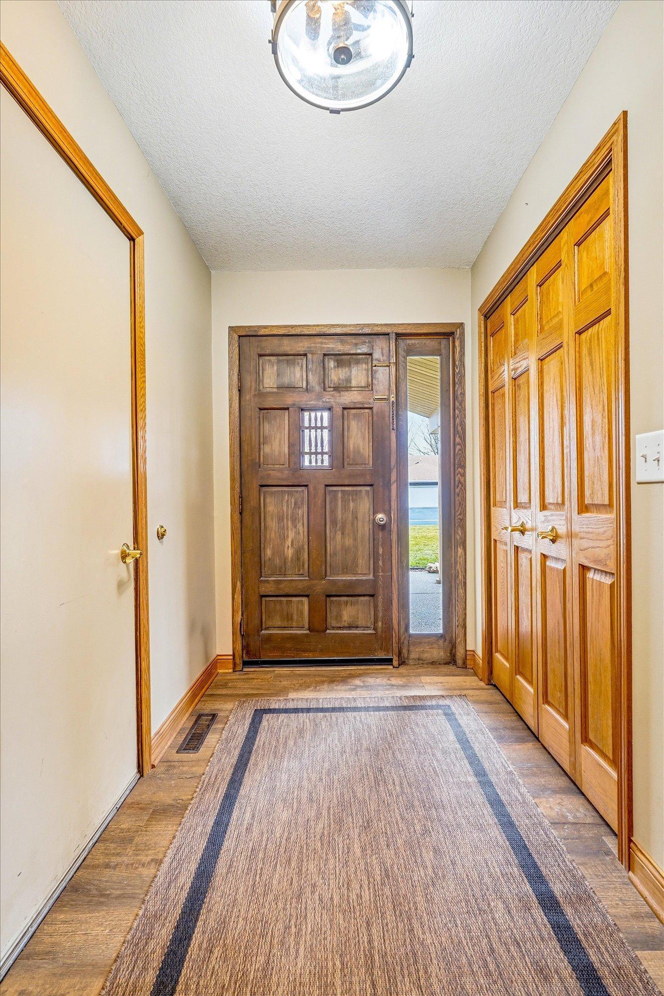 Large front entry with closet and garage access