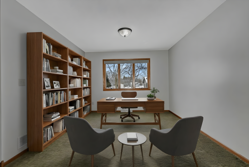 Ideal for "Work From Home" Office - Both Doorway Entries will Accommodate Adding Doors to Allow for Privacy - Virtually Staged