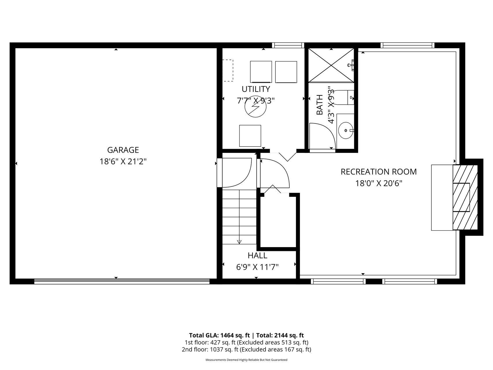 Lower level floor plan