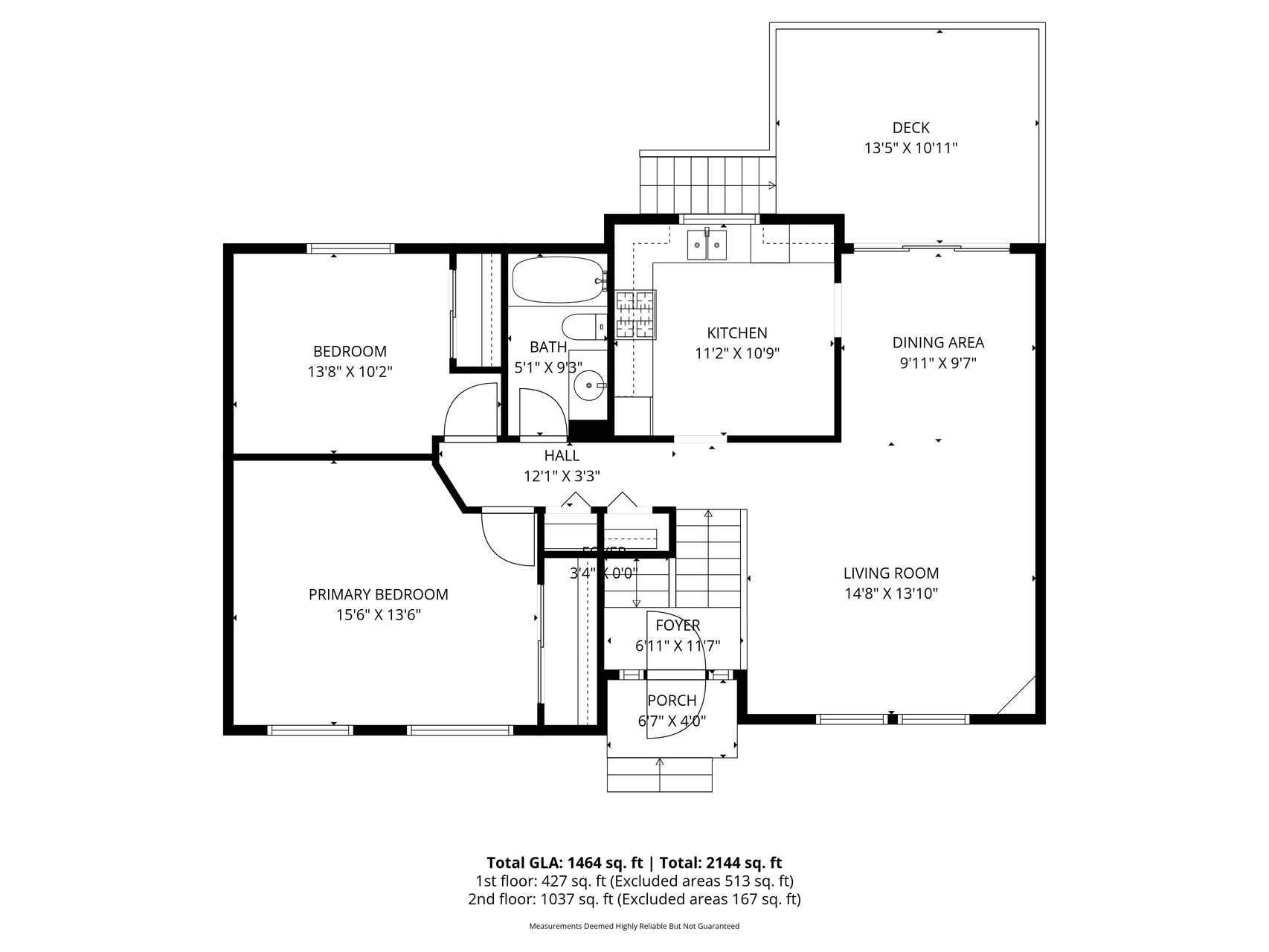 Upper level floor plan