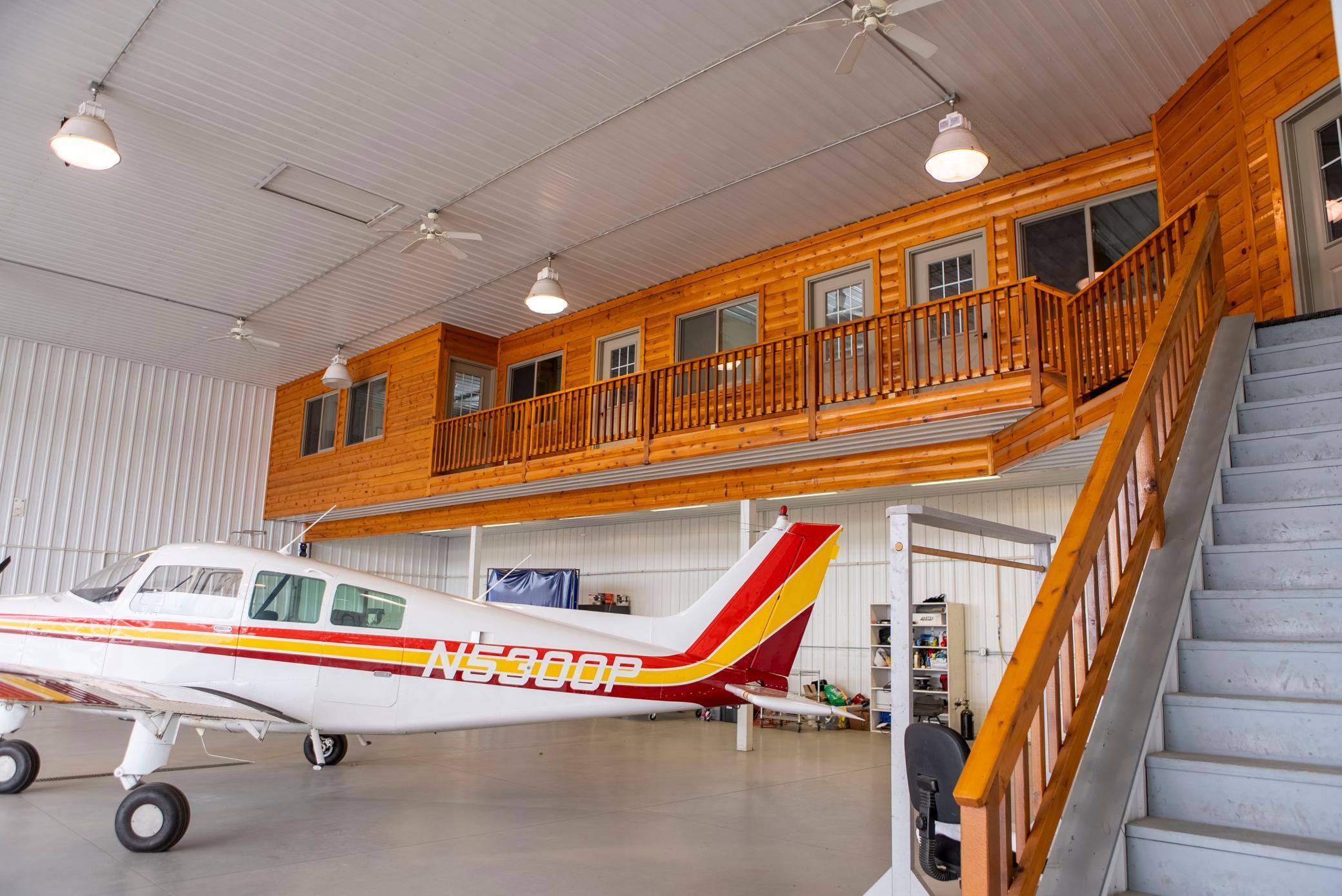 Inside the 8,000 sq ft hangar, you’ll find abundant open space along with additional office areas located above the hangar.
