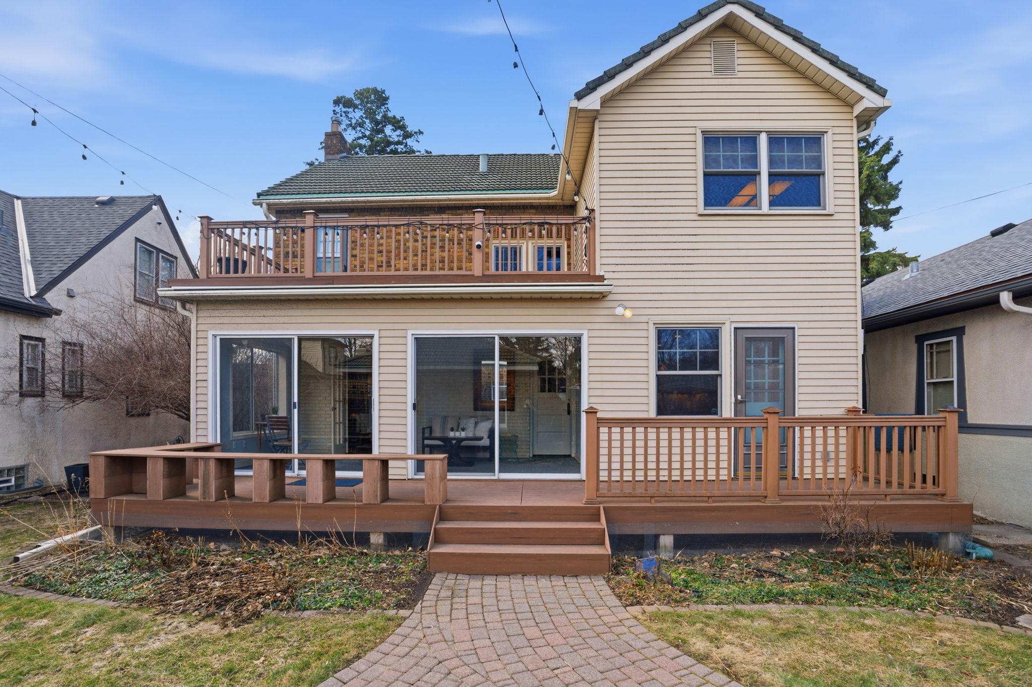 Back deck overlooking the backyard