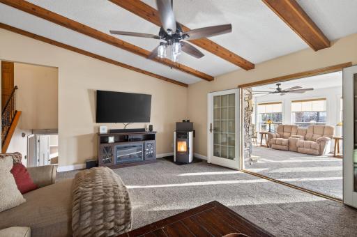 This great space opens to the 4-season sun room