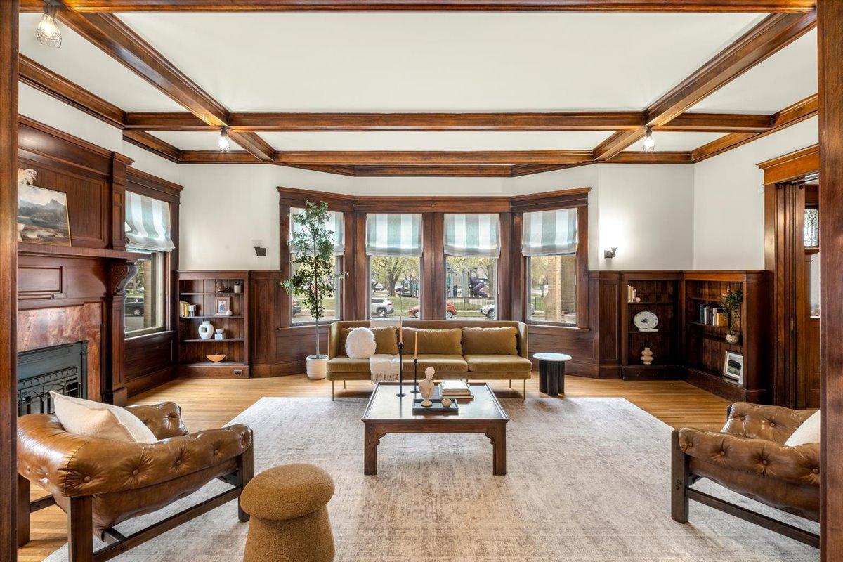 Stately ceilings featuring box beams