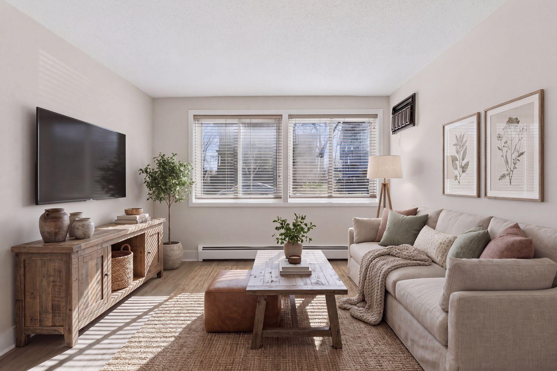 virtually staged living room