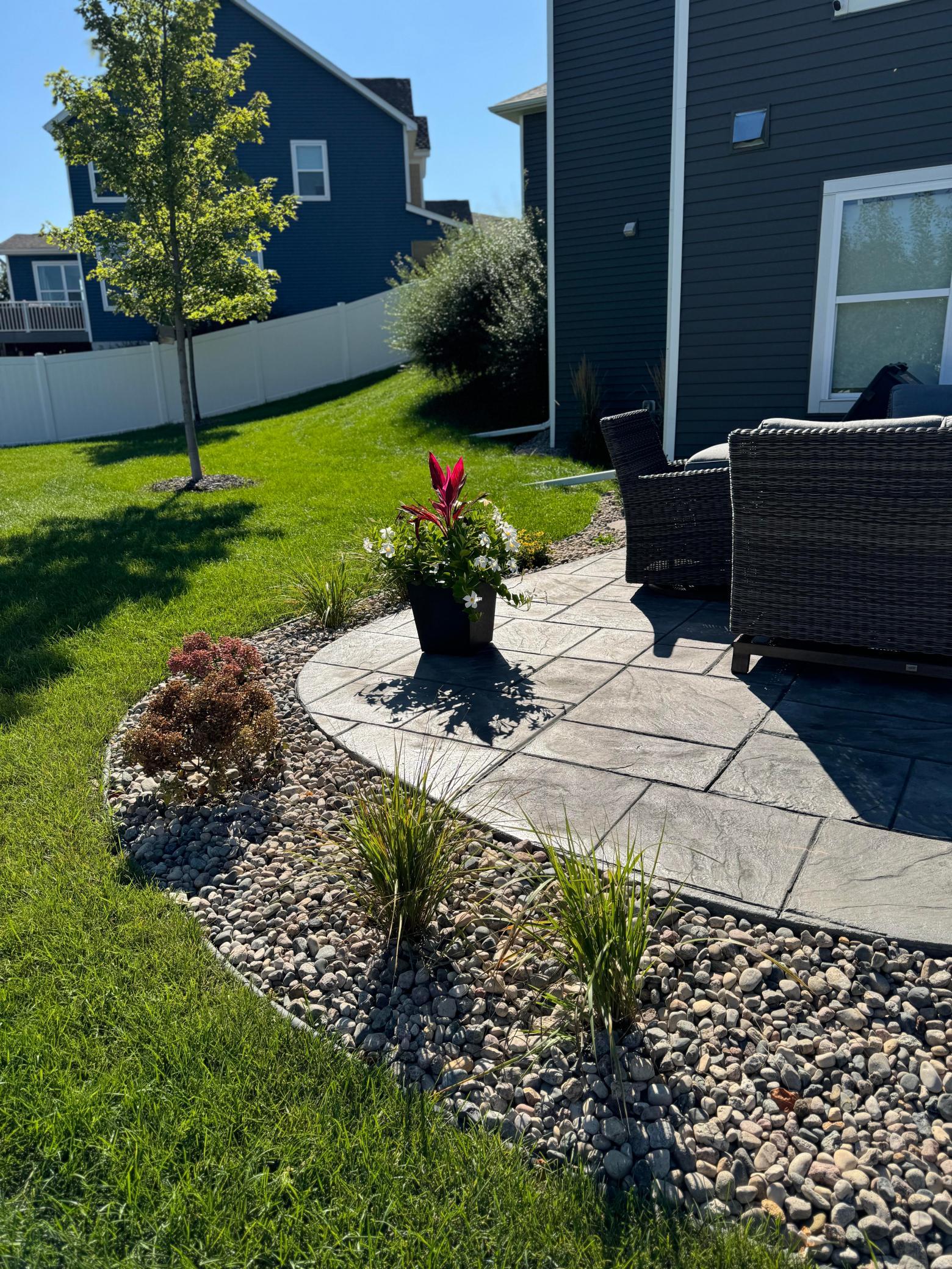 Stamped concrete patio