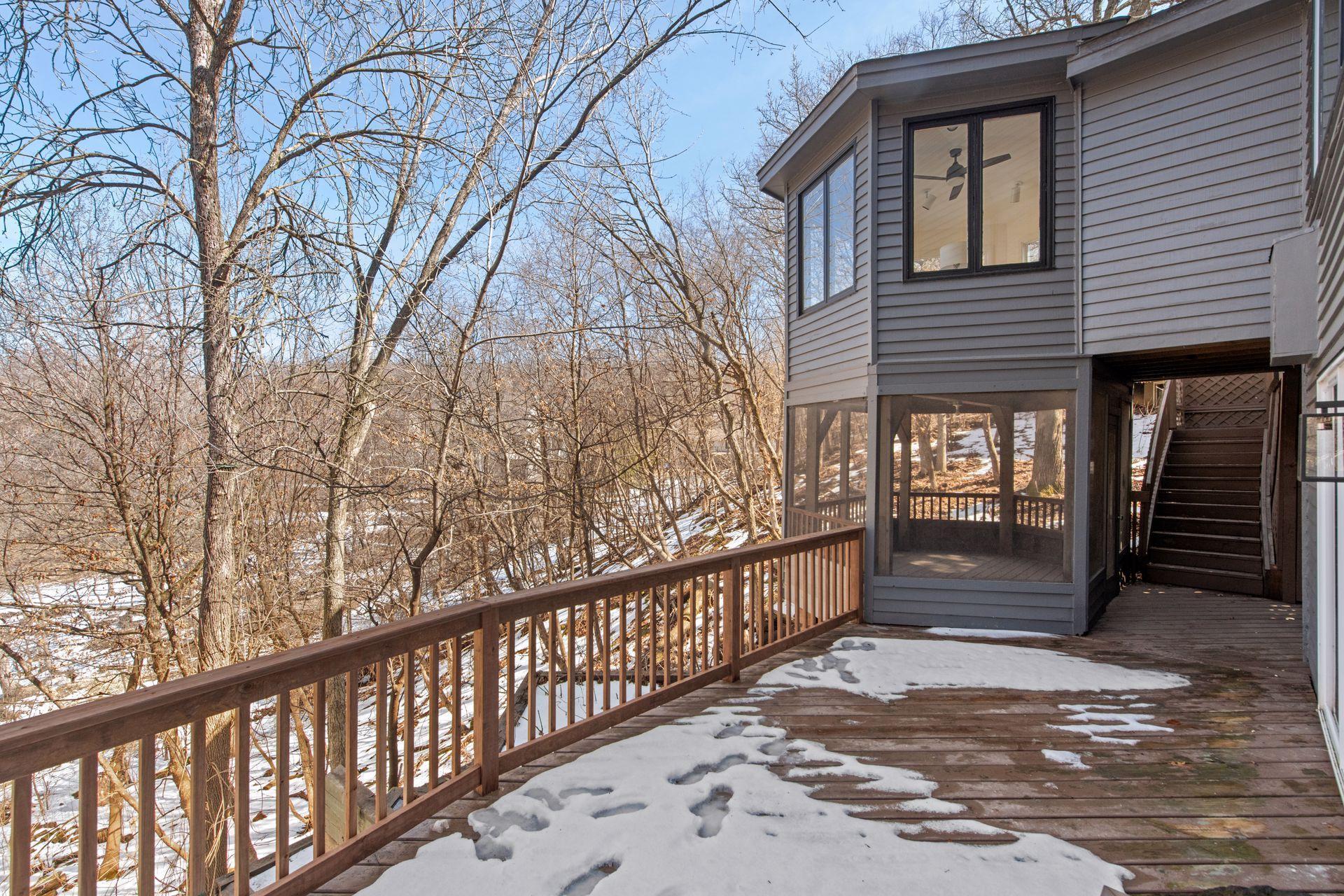 Three-season porch and screened porch/gazebo.
