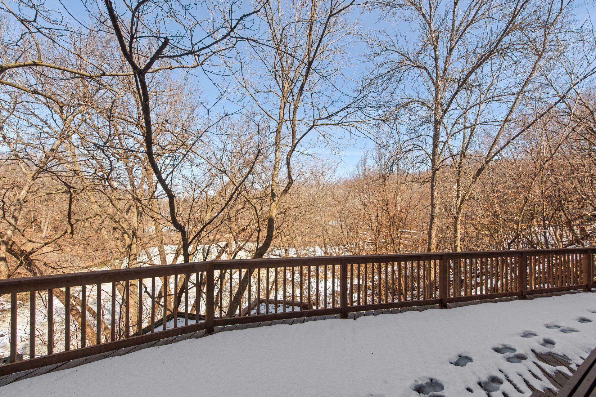 Views of the back deck overlooking the pond.