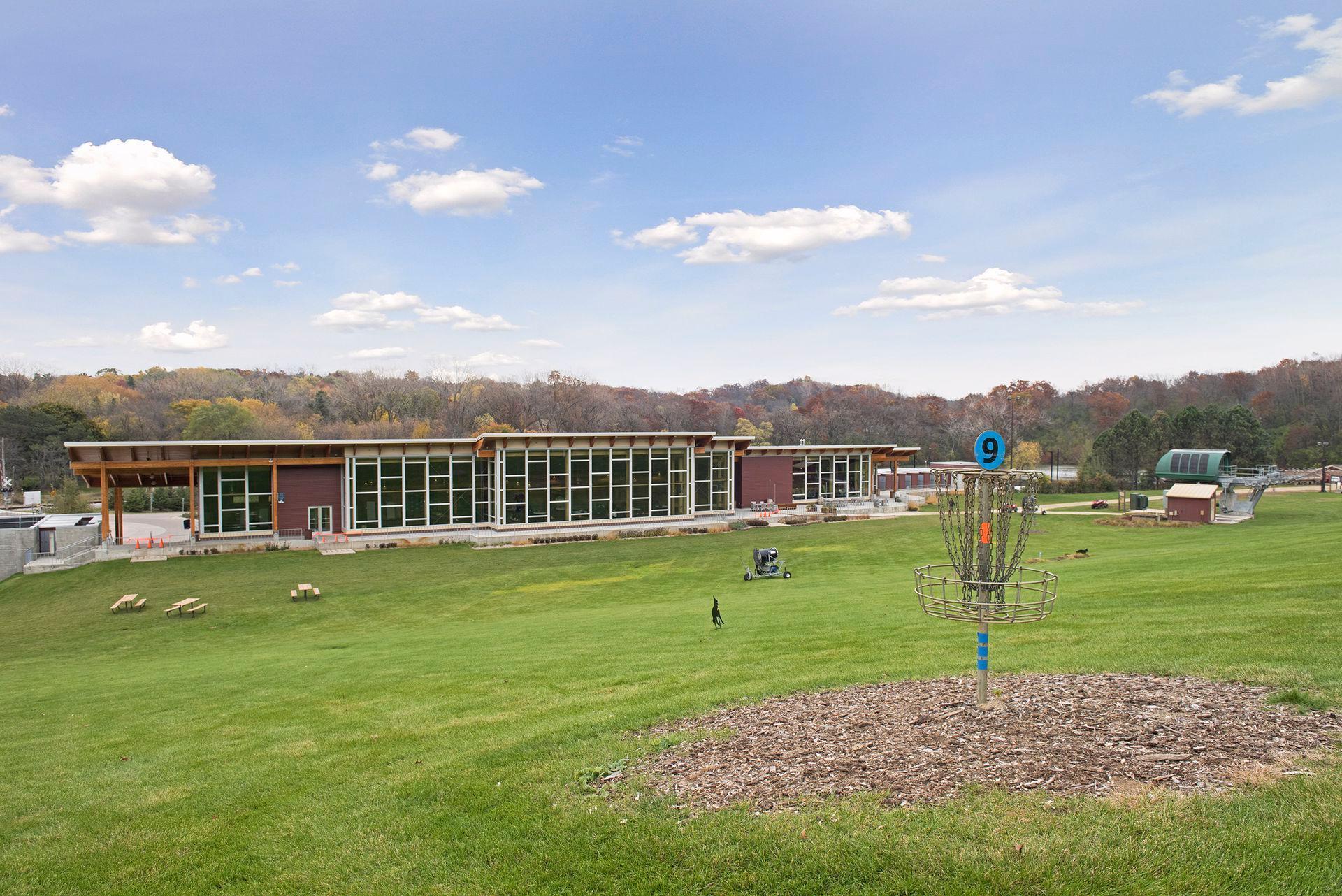 Hyland Hills Ski Area converts into a disc golf course and hiking trails in the summer.