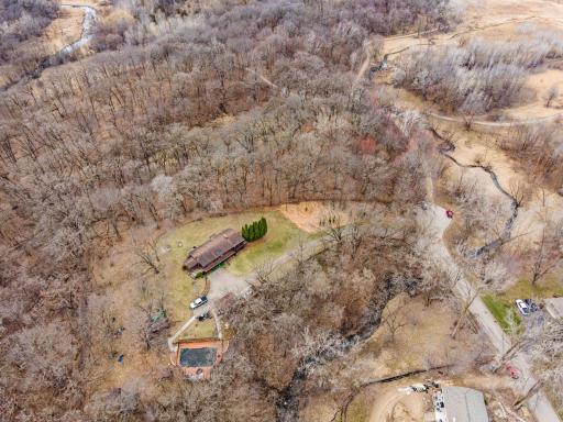 Purgatory Creek meanders through the edge of the lot.