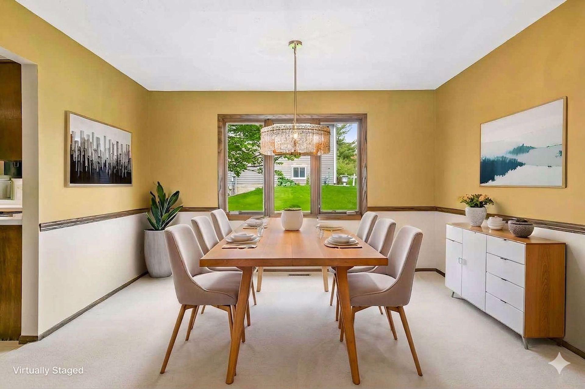 Virtually Staged Formal Dining Room