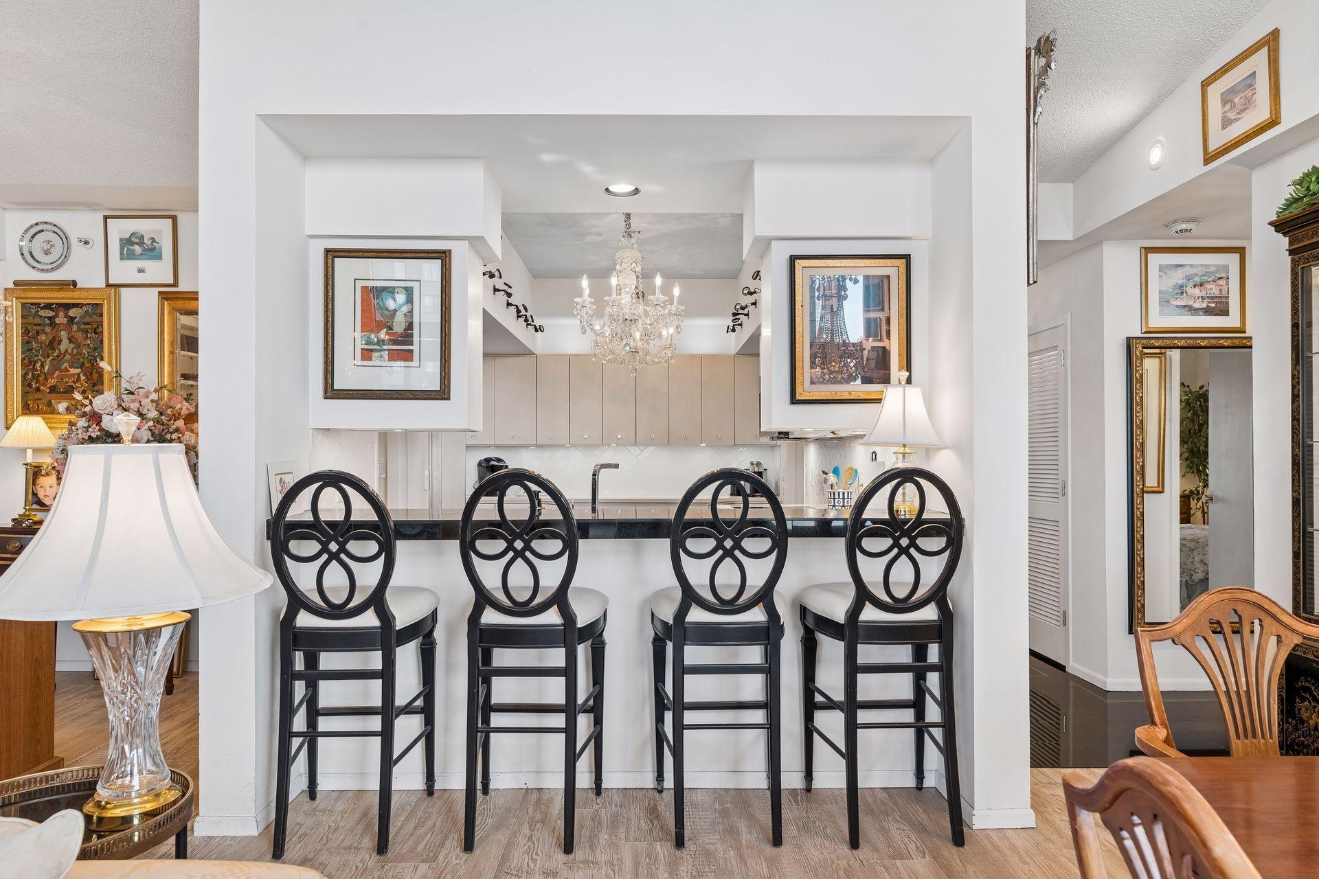 The breakfast bar is perfect for just that. Also a great space for guests to visit with you while you're entertaining