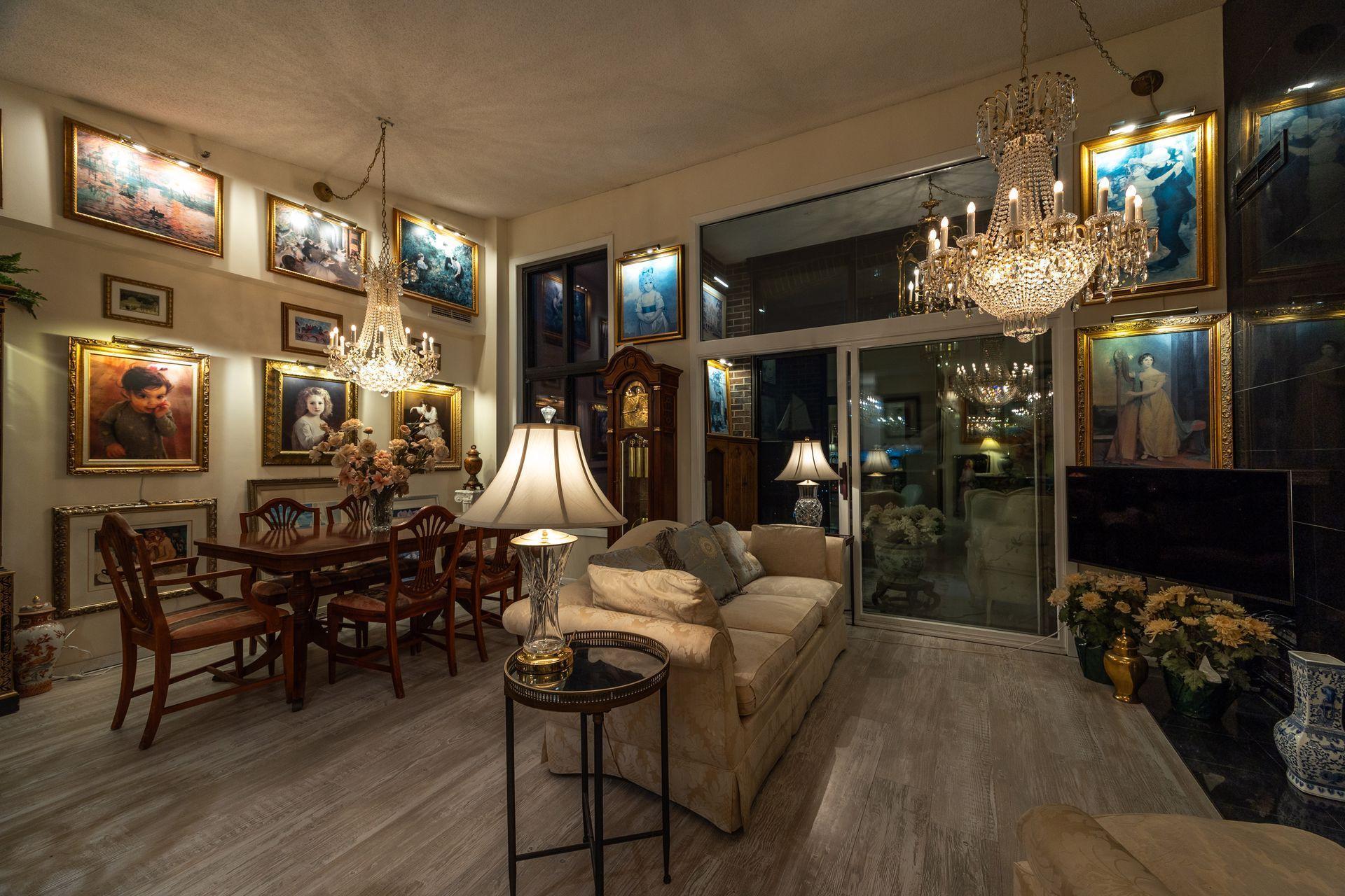 Relax in the evening and contemplate your spotlit artwork on the walls