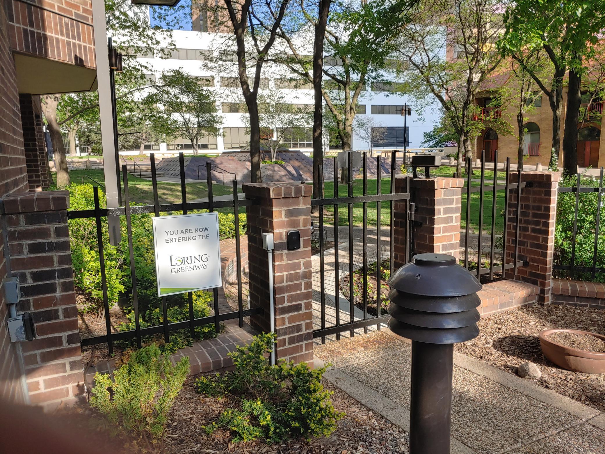 Take the elevator down to the first floor, head to the south end of the building and you'll find direct access onto the forever protected Loring Greenway.
