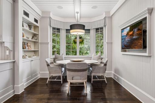 Informal Dining Nook w Television.