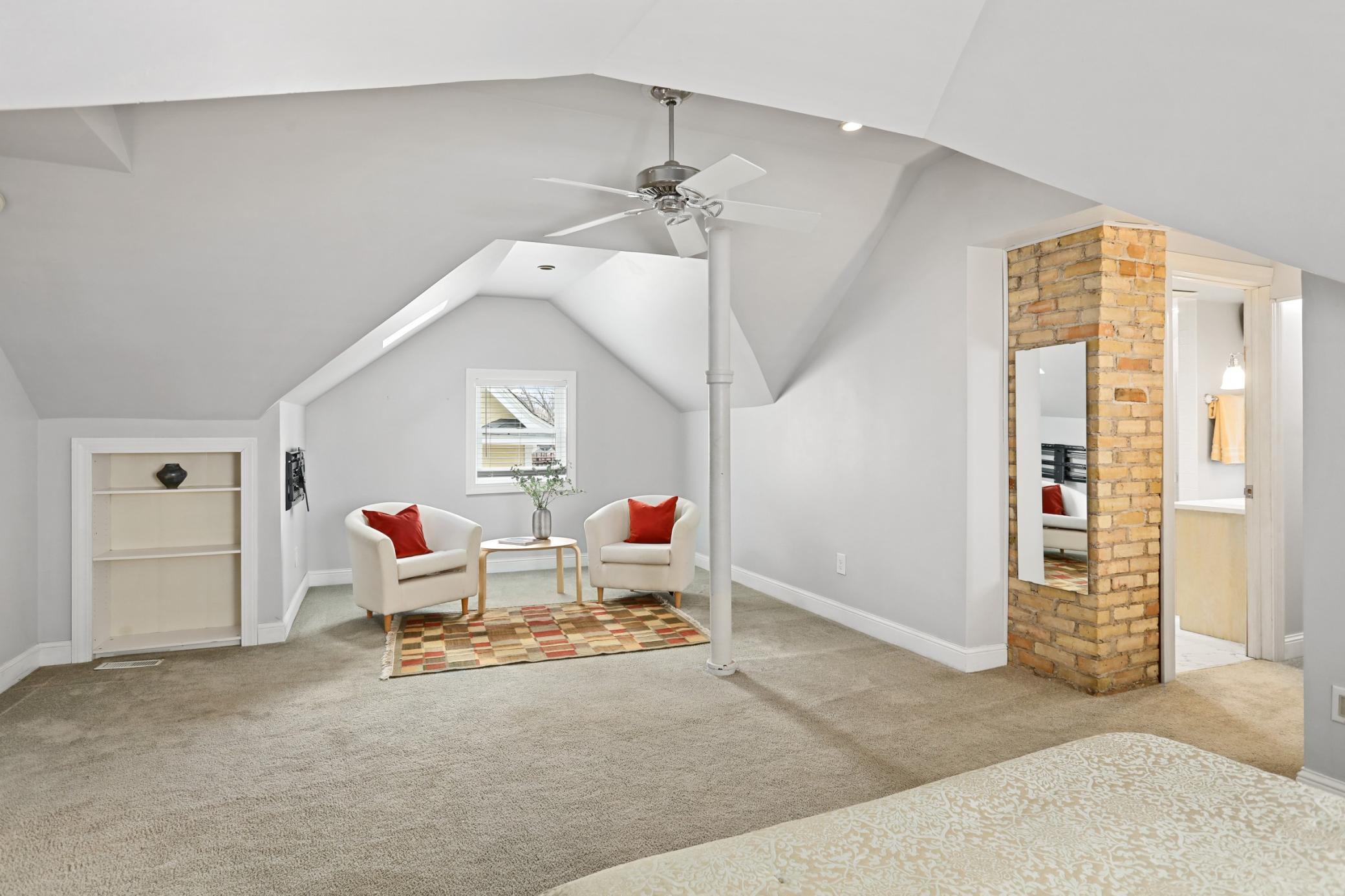 Upper Level Primary Suite! Features Full Bathroom, Closet Space, and Sitting Area!