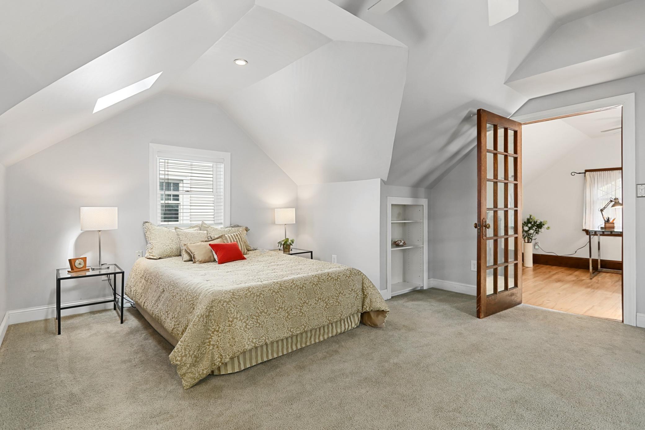 Upper Level Primary Suite! Features Full Bathroom, Closet Space, and Sitting Area!