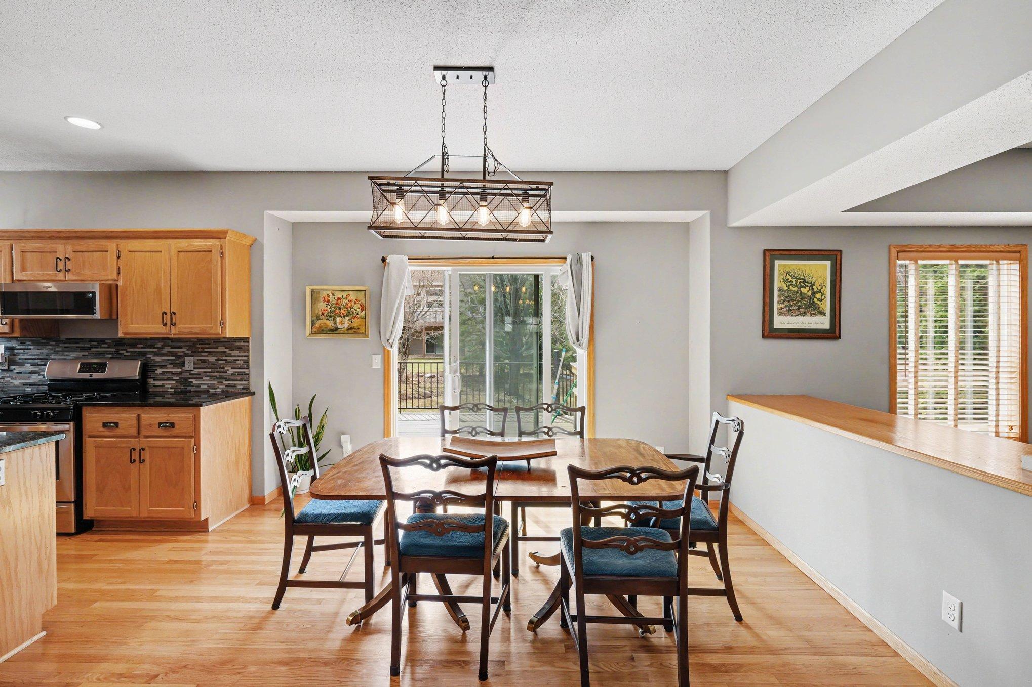 Informal dining space with access to deck.