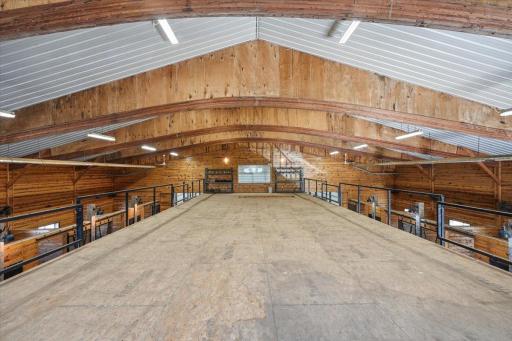 Swinging doors throughout the fencing ensures getting hay down to stall area is a breeze
