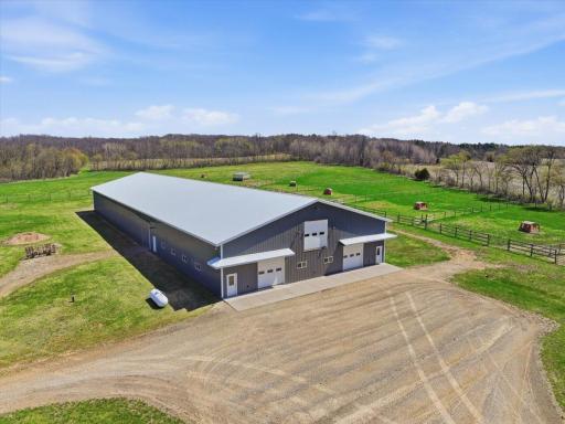 This heated barn has radiant heat with a bathroom and wash bay. This building has it's own well and septic
