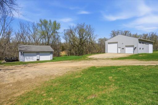 From the home, you can see the classic 2 car detached garage (22'x24'), the heated shop with additional cold storage space (48'x40'). Each of these buildings has power and the larger has the heated and insulated shop within