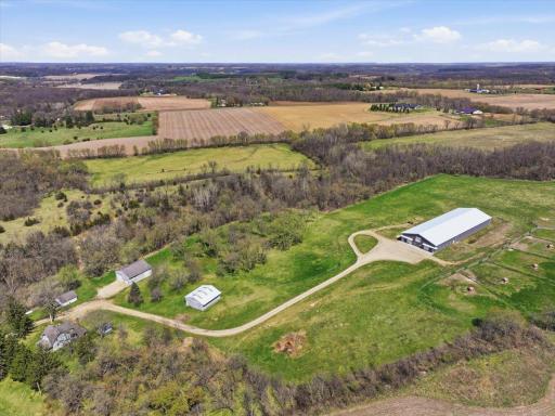 Encompassing this nearly 75 acres is a challenge; however, this great aerial depicts multiple fields and the woods on this gorgeous estate
