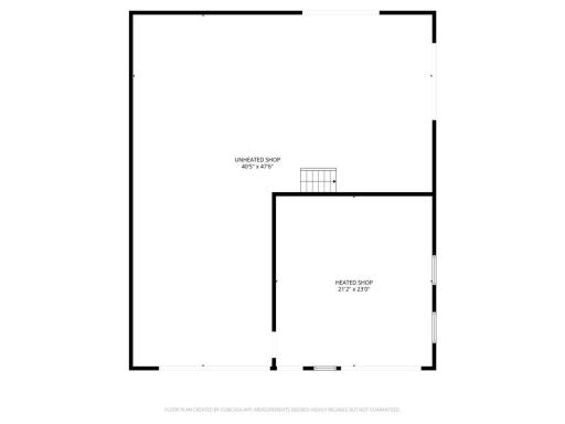 Heated shop with cold storage area floor plan