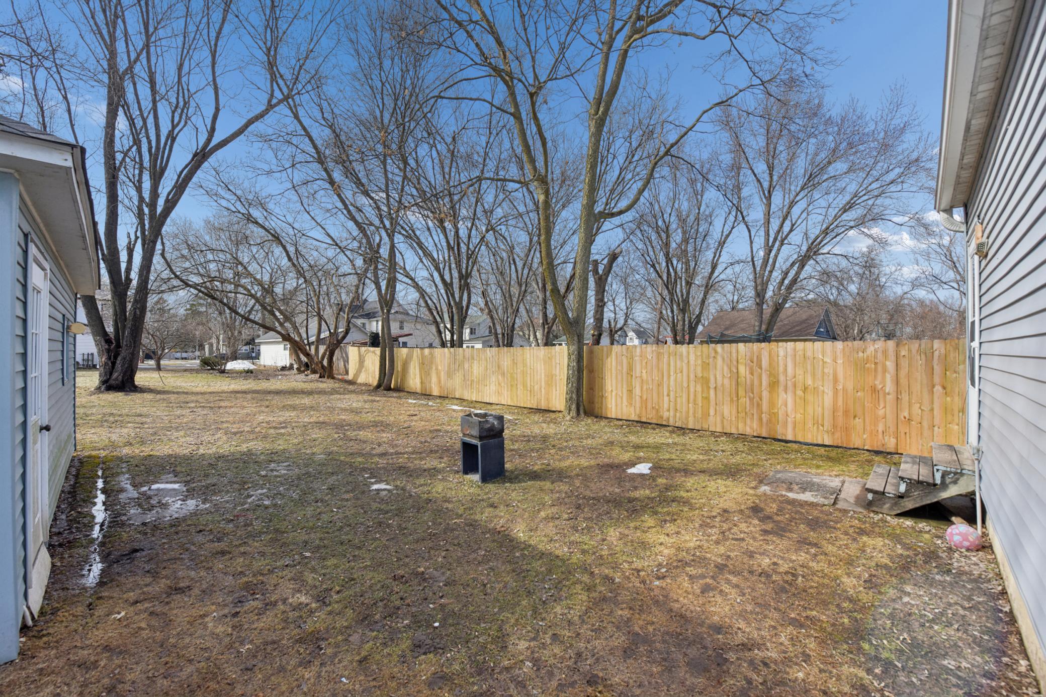 Back of house- 2 sides fenced