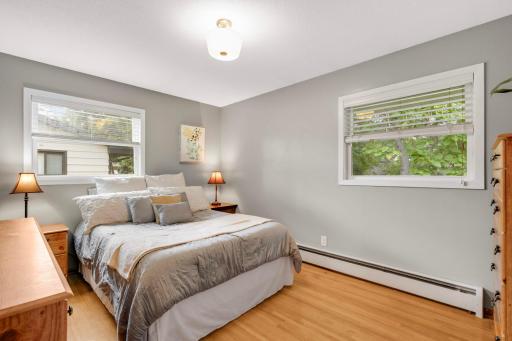 The primary bedroom. There is a nice closet with great closet organization included.