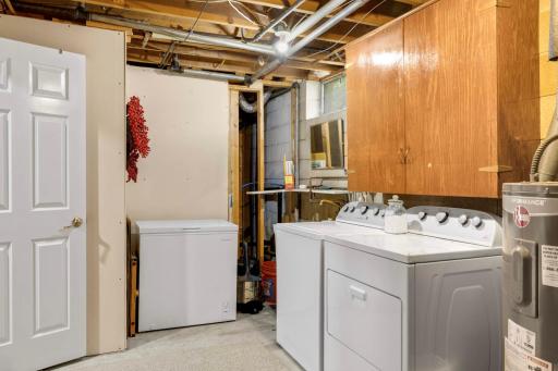 Not pictured well here, but the utility room is actually very large (22' x 9') and most of it is open and great for storage.
