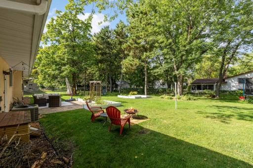 The backyard has a great balance of sunshine and shade throughout the summer days.