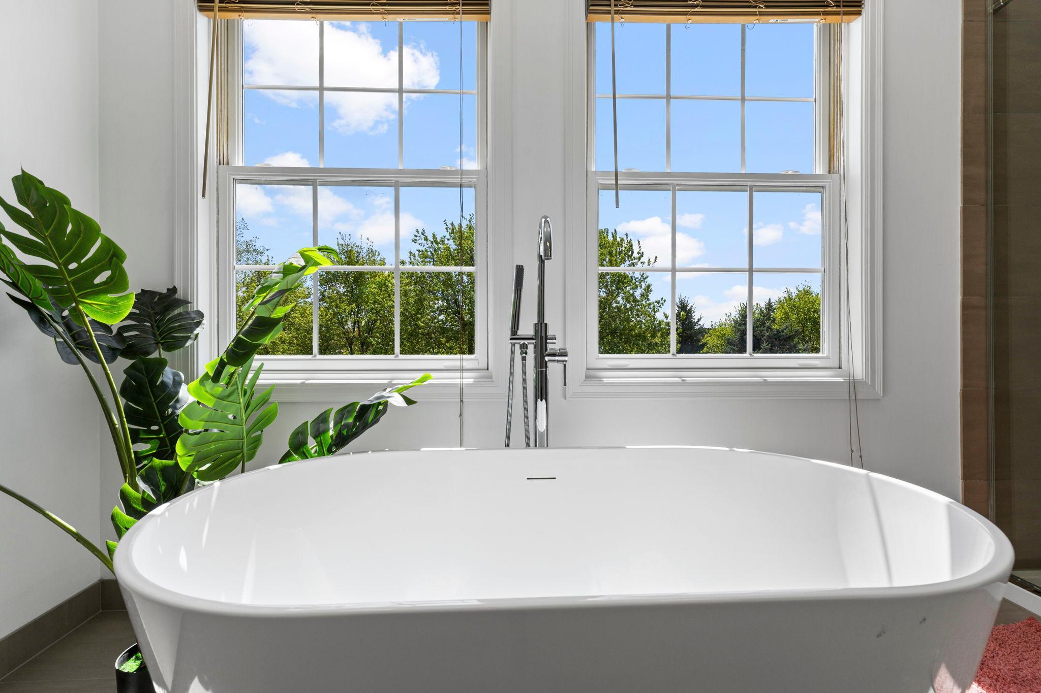 Soaking tub with a view