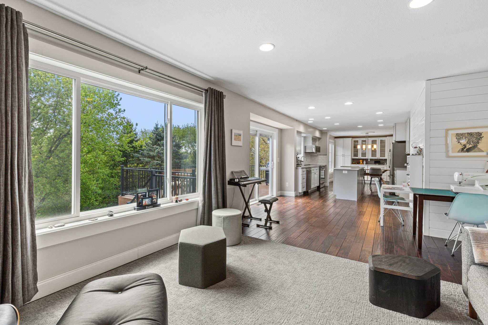 Huge windows project light throughout the home