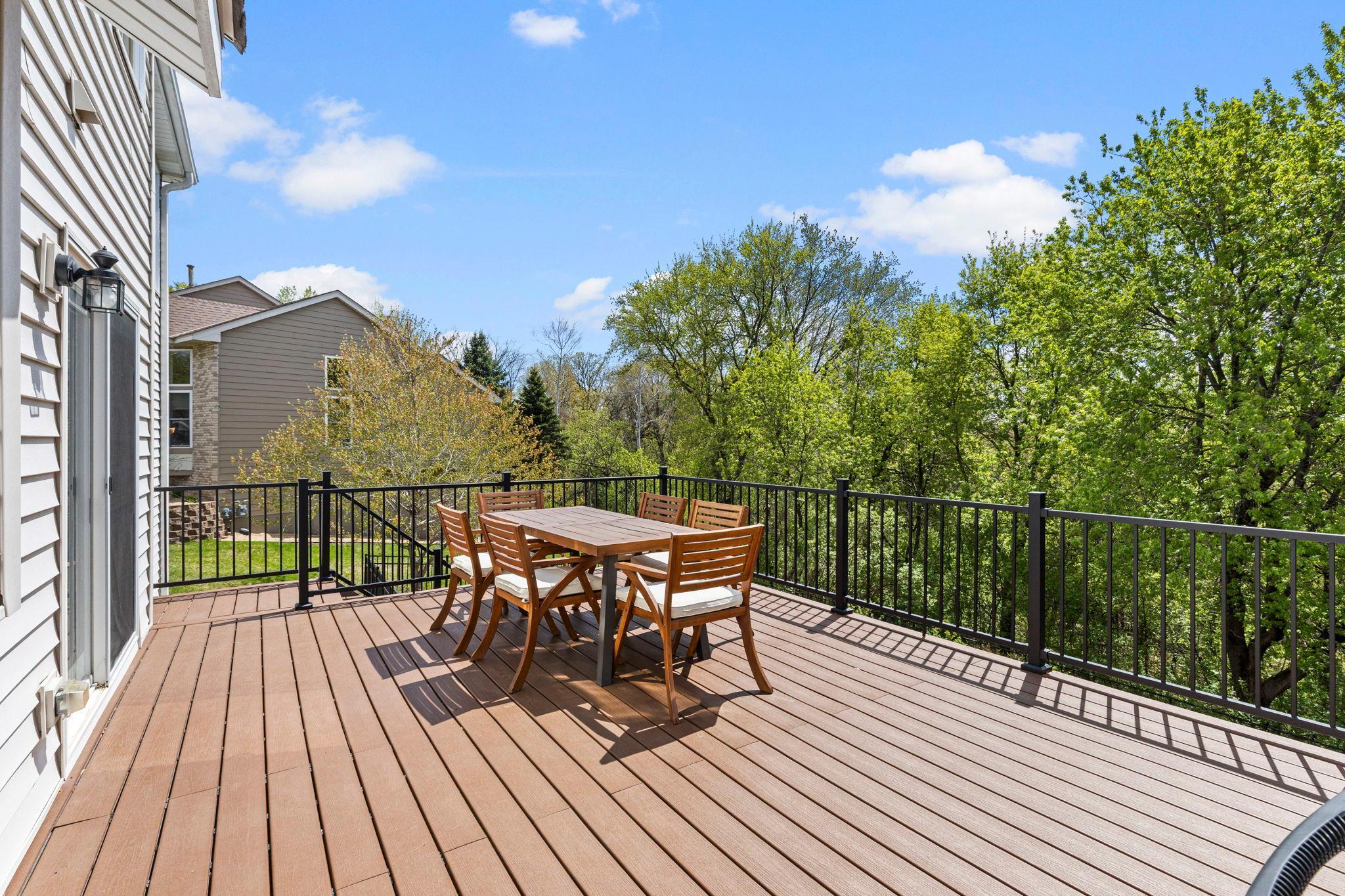 Large refreshed deck off the main level
