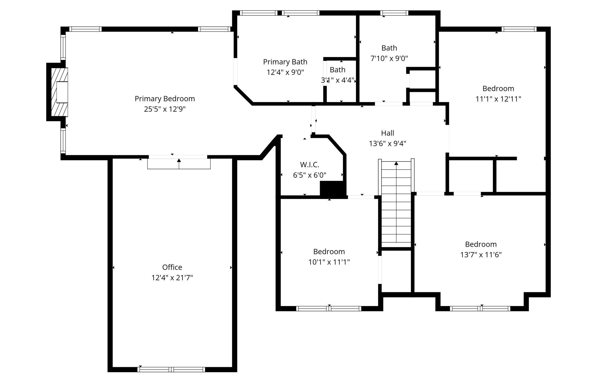 Upper level floorplan