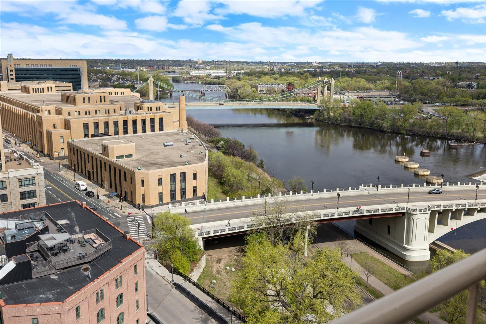 River View from Balcony(Hennepin Ave. Bridge/NE MPLS Facing)