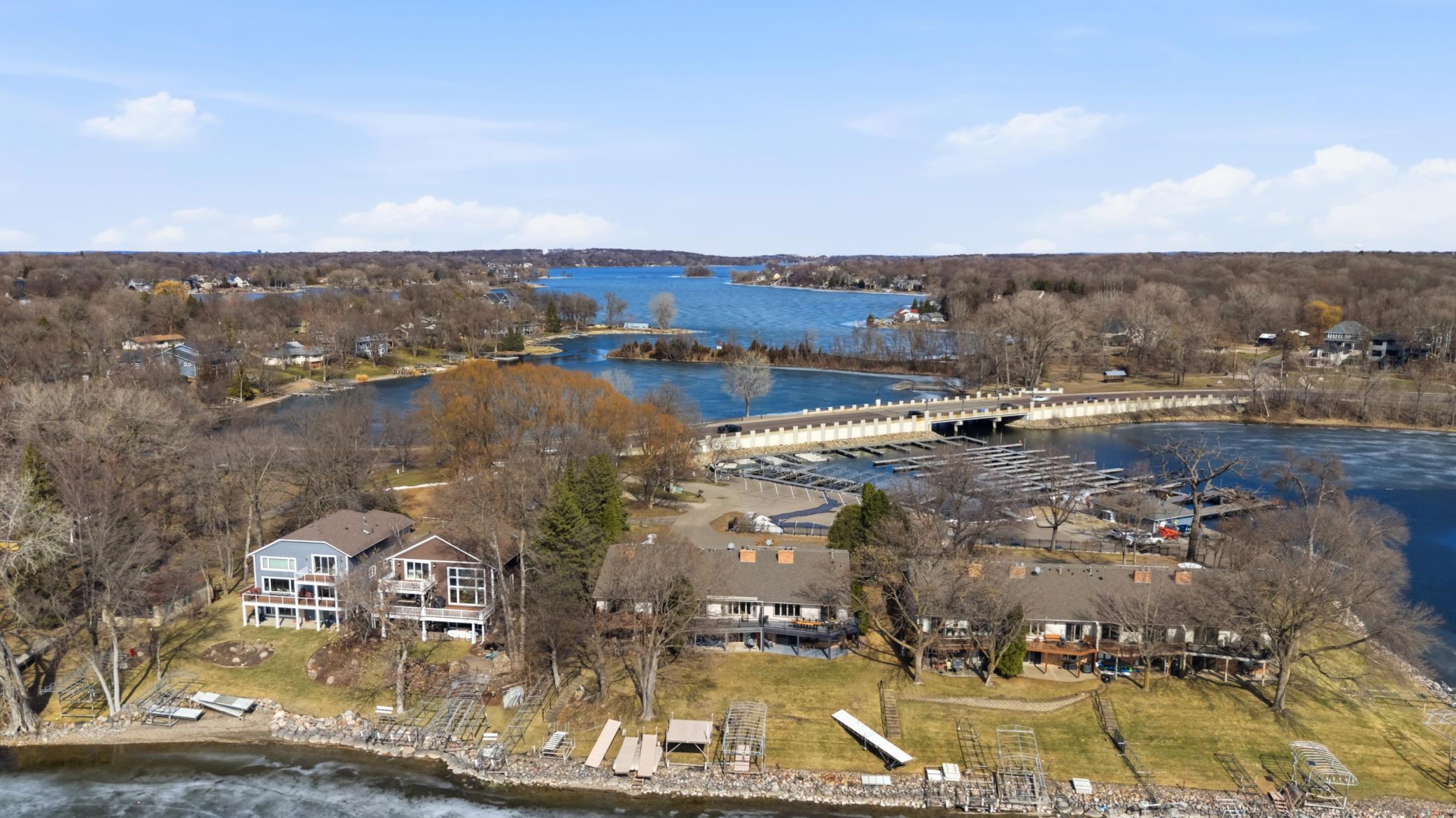Lower concrete patio, covered from deck above. Centrally located, steps away from historic downtown Prior Lake, restaurants, shopping, etc...