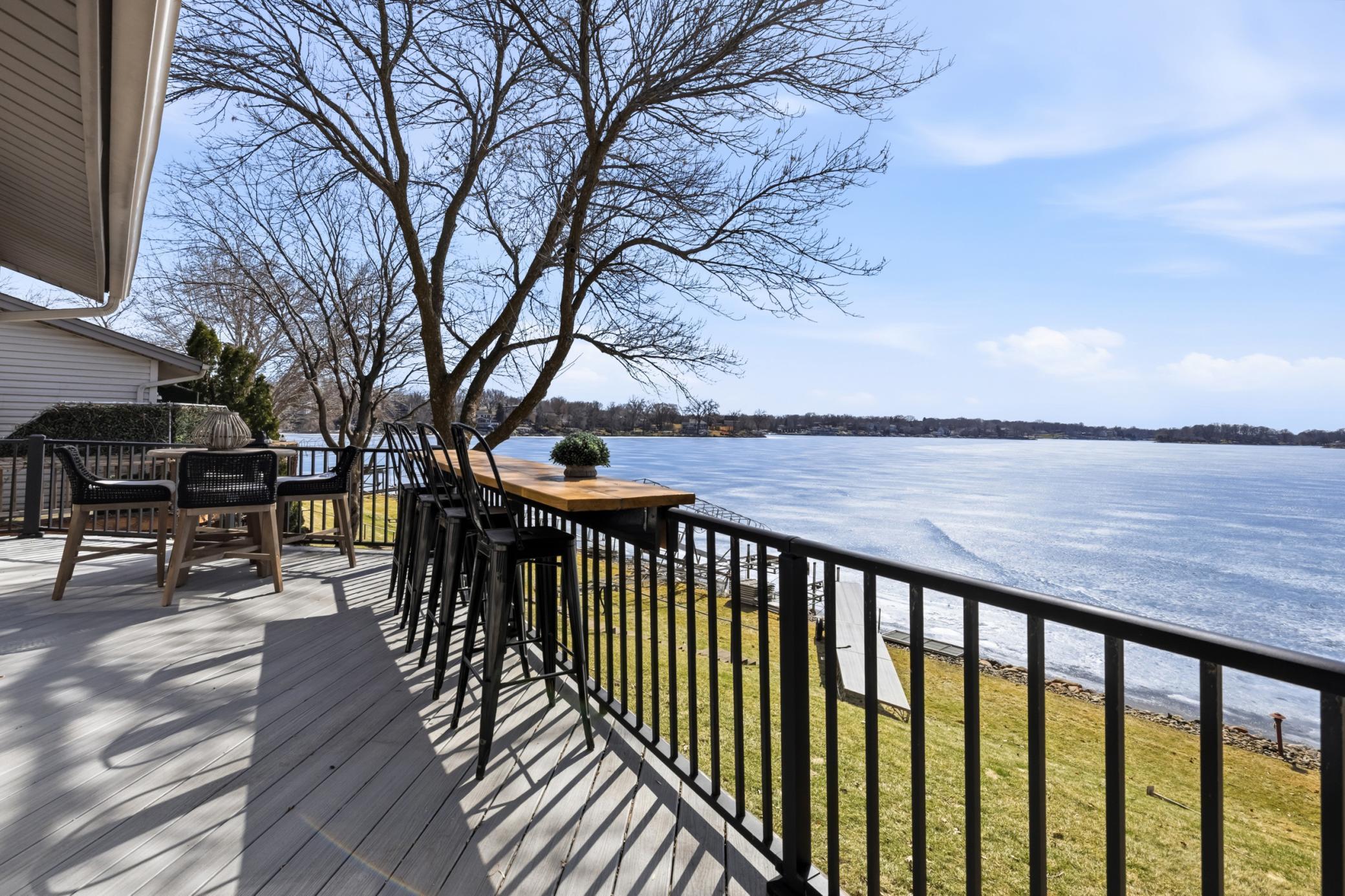 30 x 7 Deck overlooks stunning views of Upper Prior Lake!