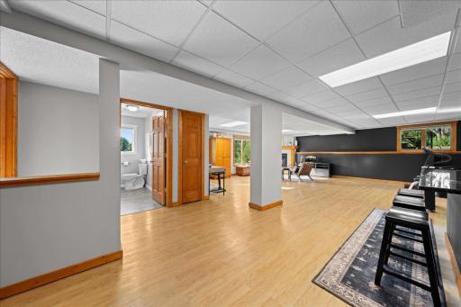 Lower level continues the open concept feel.