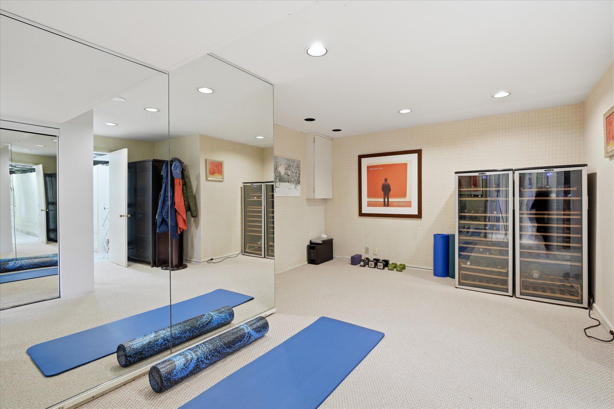 Exercise room in lower level