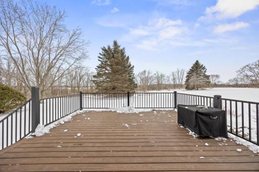 Large maintenance free deck on backside of house