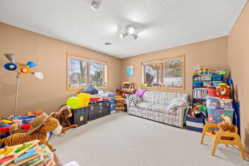 3rd bedroom located on lower level, features a large walk in closet