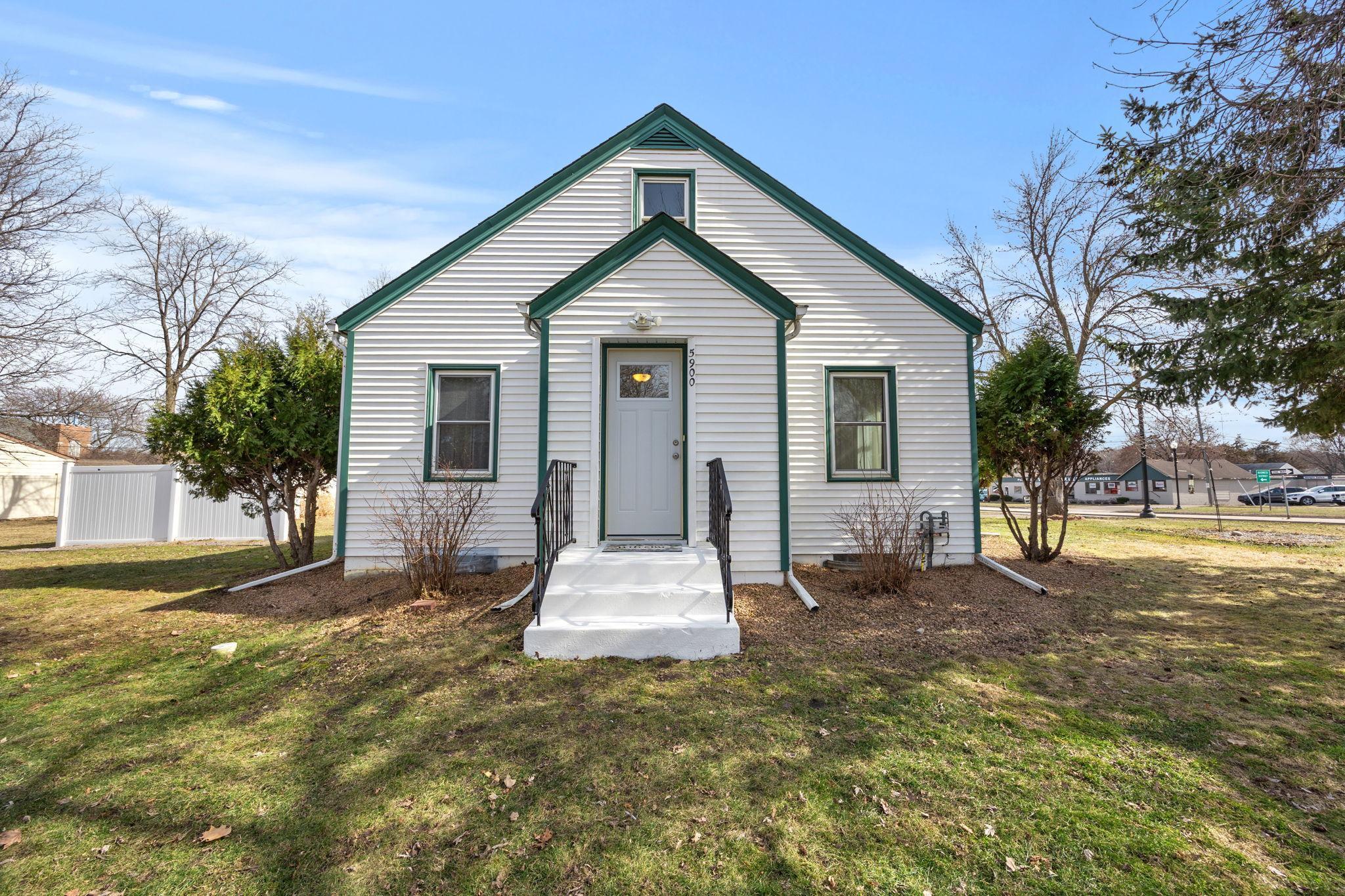 The charming front entrance to the home.